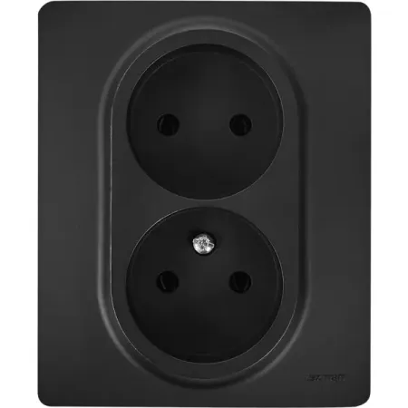 Розетка двойная без заземления - Lexman Lilian - без шторок в сборе 16А 250В винтовые зажимы - антрацит