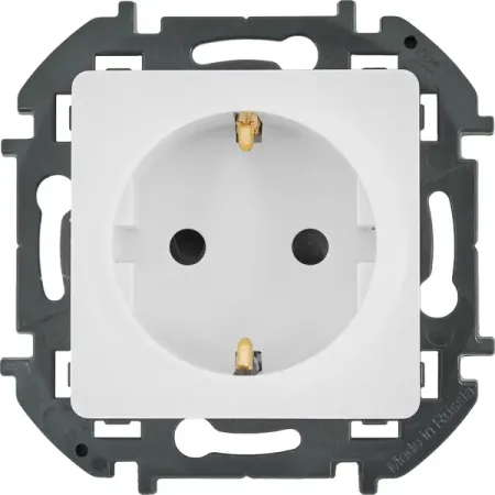 Розетка с заземлением - Lexman Lilian - без шторок 16А 250В винтовые зажимы - белый