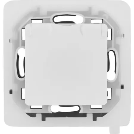 Розетка с заземлением IP44 - Lexman Lilian - со шторками с защитной крышкой 16А 250В винтовые зажимы - белый