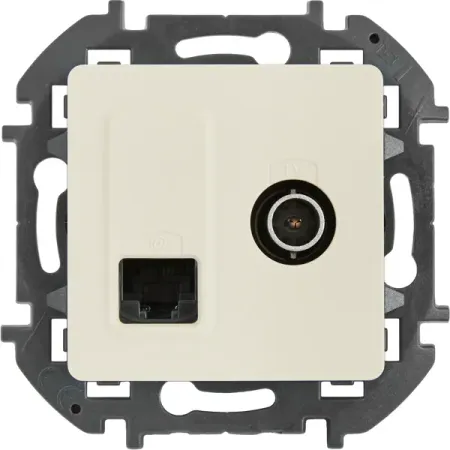 Розетка двойная TV+RJ45 категория 5e UTP - Lexman Lilian - слоновая кость