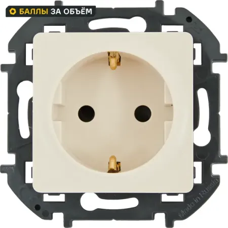 Розетка с заземлением Lexman Lilian со шторками 16А 250В винтовые зажимы цвет слоновая кость электрическая розетка iec320 c14 пластиковая красная 250в