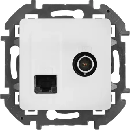 Розетка двойная TV+RJ45 категория 5e UTP - Lexman Lilian - белый