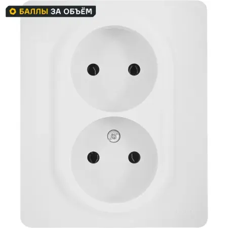 Розетка двойная без заземления Lexman Lilian без шторок в сборе 16А 250В винтовые зажимы цвет белый электрическая розетка iec320 c14 пластиковая красная 250в