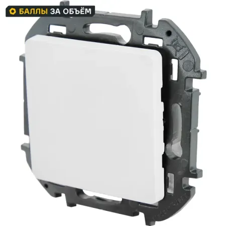 Выключатель проходной 1 клавиша Lexman Lilian 10А 250В безвинтовые зажимы белый