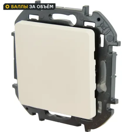 Выключатель проходной 1 клавиша Lexman Lilian 10А 250В безвинтовые зажимы слоновая кость переключатель kcd3 2 позиции зеленый 16а 250в