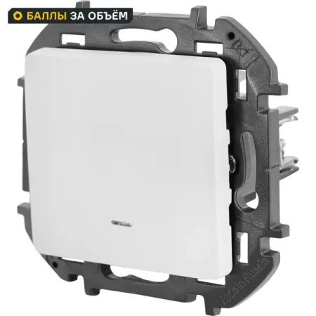 Выключатель встраиваемый Lexman Lilian 1 клавиша с подсветкой цвет белый