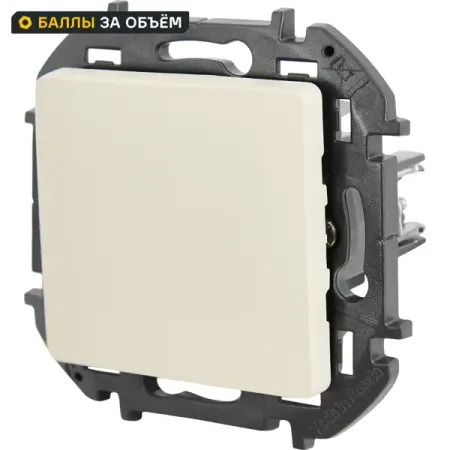 Выключатель встраиваемый 1 клавиша Lexman Lilian 10А 250В безвинтовые зажимы слоновая кость кулисные переключатели 250в 3а