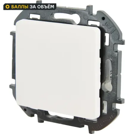 Выключатель 1 клавиша Lexman Lilian 10А 250В безвинтовые зажимы белый кулисные переключатели 250в 3а