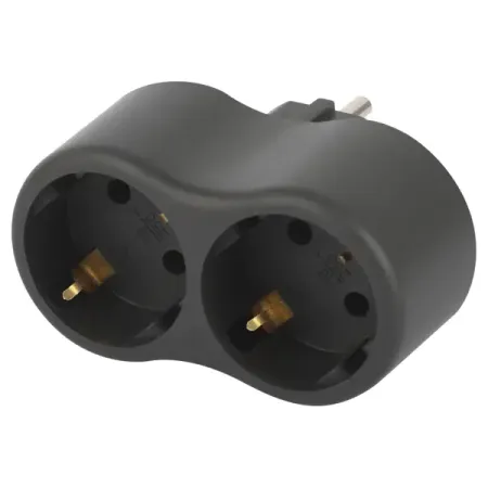 Разветвитель Эра 2 розетки с заземлением 16 А цвет черный bevotop разветвитель кабеля fakra k на sma