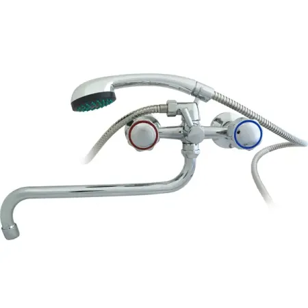 Смеситель для ванны Молот Лидия двухвентильный универсальный с лейкой и шлангом цвет хром медный поворотный переключатель rs1010 dqlzv