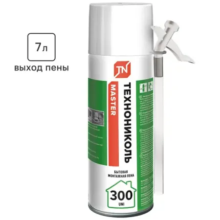 Пена монтажная бытовая Технониколь Master UNI 300 выход пены 7л летняя 300 мл