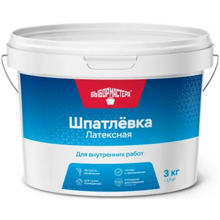 Шпаклевка латексная финишная Выбор мастера 3 кг пома пустышка латексная 6012 голубая