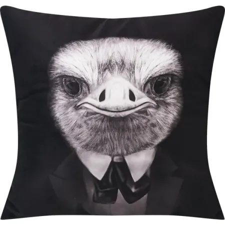 Декоративная подушка Seasons Страус 40x40 см цвет черно-белый