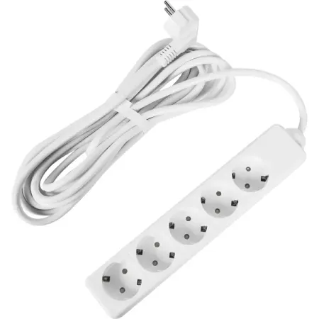 Удлинитель бытовой Lexman 5 розеток с заземлением 350x120x70 мм 5 м цвет белый бра настенное элетех маэстро 60вт e27 белый