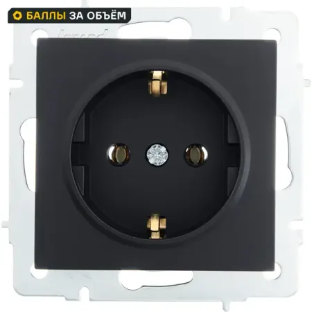 Розетка встраиваемая Lezard Vesna 742-4288-122B с заземлением цвет черный