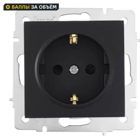 Розетка встраиваемая Lezard Vesna 742-4288-124B с заземлением цвет черный ubaro стандарт ес из закаленного роскошного хру ного стекла настенная розетка электрическая usb розетка типа c 5 в 2100 ма ac110 250 в 16 а