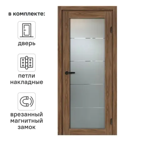 Дверь межкомнатная со стеклом Толедо 60x200 см CPL цвет орех галант с замком и петлями анна витальевна малышева отель толедо