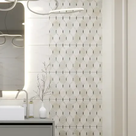 Плитка настенная Azori Astra Arabesco 31.5x63 см 1.59 м² матовая цвет кремовый мрамор