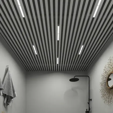 Комплект кубообразного реечного подвесного потолка для входных групп санузлов и лоджий 1.7x1.7м AR C 30/27 металлик комплект креплений для алюминиевого профиля heltc 2020 3030 4040