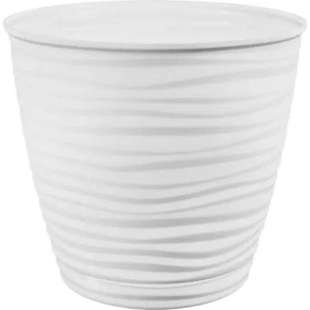 Горшок цветочный Homwer Saffron ø22.4 h20.5 см v5.4 л полипропилен белый
