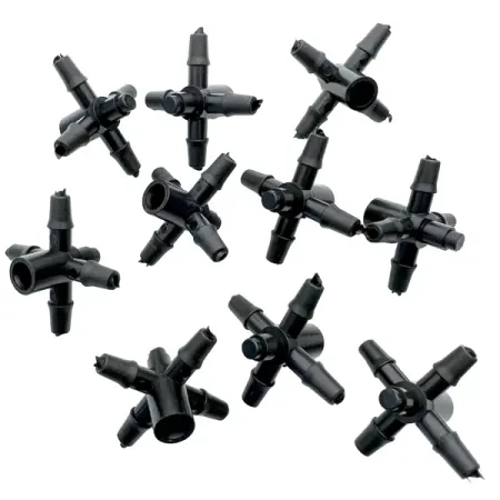 Разветвитель крестовой на 4 выхода для микротрубки Boutte 3-4 мм 10 шт bevotop разветвитель кабеля fakra k на sma