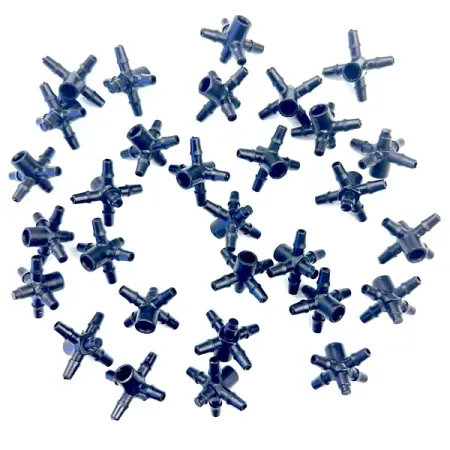 Разветвитель крестовой на 4 выхода для микротрубки Boutte 3-4 мм 30 шт bevotop разветвитель кабеля fakra k на sma