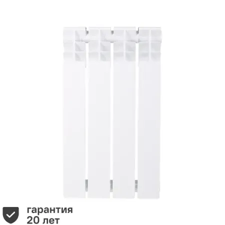 Радиатор секционный Equation Bimetal 500/80 4 секции боковое подключение биметалл белый