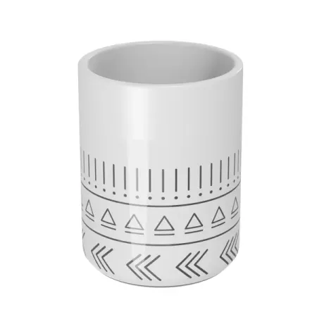 Стакан для зубных щеток Lemer Snow керамика цвет бело-черный