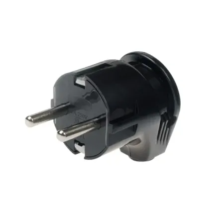 Вилка угловая Duwi 250 В с заземлением 16 А цвет черный