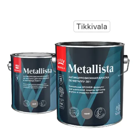 Грунт-эмаль по ржавчине 3 в 1 Tikkivala Metallista гладкая цвет серый 2.3 л грунт аэрозоль chamaeleon 500мл серый