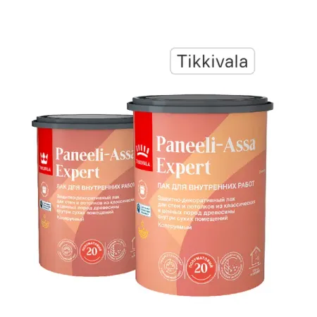 Лак для стен и потолков Tikkivala Paneeli-Assa Expert База EP бесцветный полуматовый 0.9 л