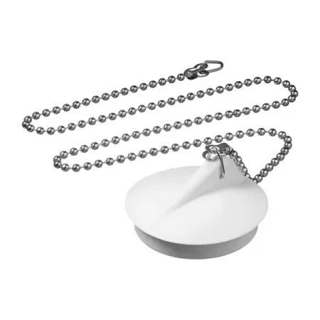 Пробка для ванны ДТРД ø40 мм с цепочкой цвет белый пробка для ванны и раковины рыжий кот universal тпр в ассортименте