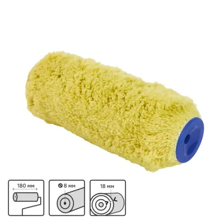 Валик сменный универсальный Toolberg 180 мм диаметр бюгеля 8 мм длина ворса 18 мм