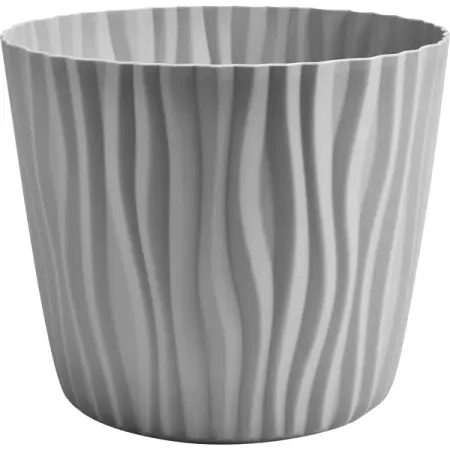 Кашпо для цветов Волна ø20 h17 v4 л пластик серый