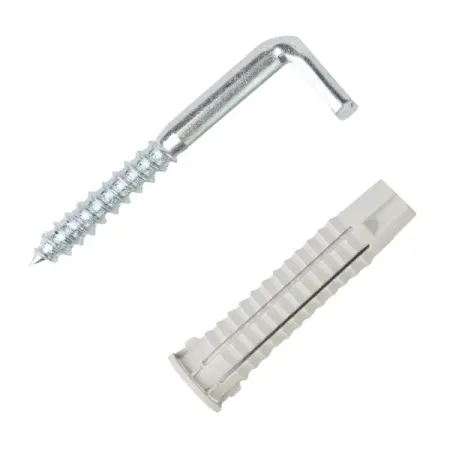 Крюк-шуруп L-образный 5.1x50 мм, нейлон 2 шт.