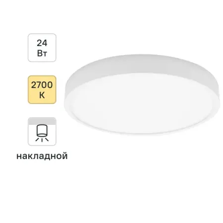 Светильник точечный светодиодный накладной Apeyron 06-41, 19.2 м², теплый белый свет, цвет белый