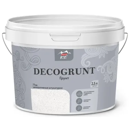 Грунтовка для сухих и влажных помещений под декоративные штукатурки Parade Decogrunt белая 2.5 л