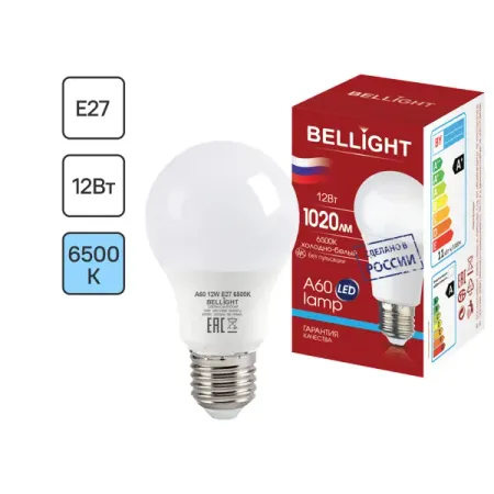 Лампа светодиодная Bellight E27 220-240 В 12 Вт груша матовая 1020 лм холодный белый свет