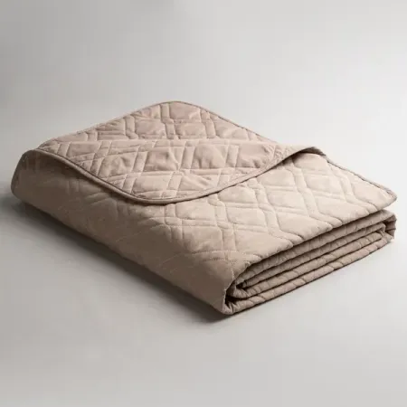 Покрывало 220x240 см замша цвет кофейный декоративные наволочки для подушек полиэстер printed