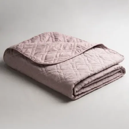 Покрывало 220x240 см замша цвет пыльная роза