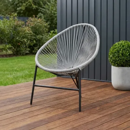 Садовый стул без подушки Acapulco 73x88x83 см сталь/искусственный ротанг светло-серый шлифовальные подушки vibratite 5 дюймов 3 шт