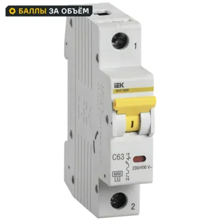 Автоматический выключатель IEK ВА47-60M 1P C63 А 6 кА geya ssr с радиатором 10da 25da 40da для управления переменным током
