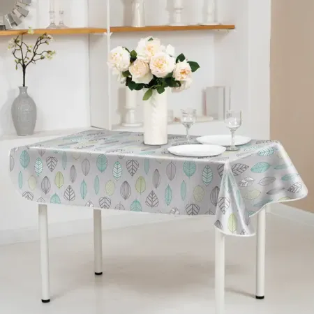 Скатерть Колорит Мажор Листья прямоугольная 160x135 см цвет серый