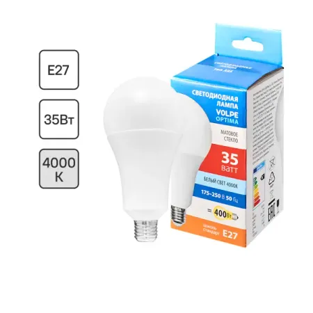 Лампа светодиодная Volpe E27 220-240 В 35 Вт груша матовая 4000 лм нейтральный белый свет