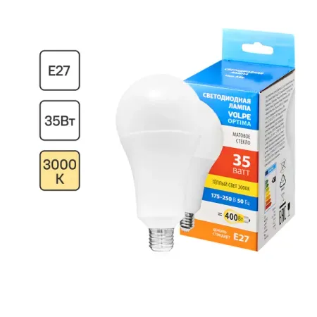 Лампа светодиодная Volpe E27 220-240 В 35 Вт груша матовая 4000 лм теплый белый свет