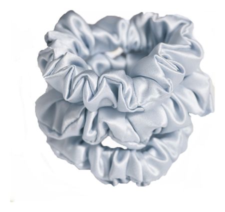 Резинки для волос из натурального шелка средние Ayris Silk 3шт: Серебристо-голубой