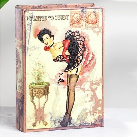 Шкатулка Glasar Cabaret в виде книги бежевая 19х8х27 см