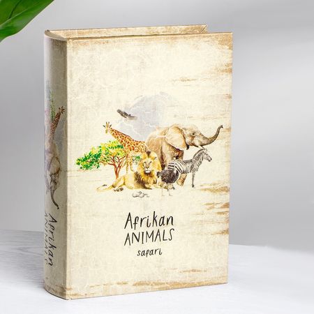 Шкатулка Glasar Safari в виде книги бежевая 19х7х27 см