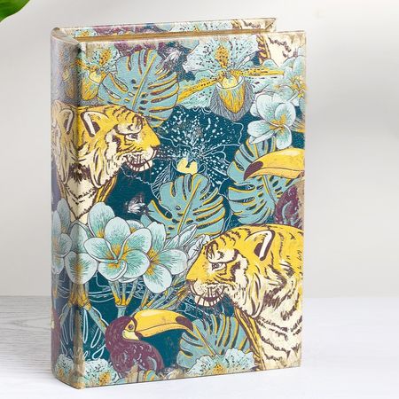 Шкатулка Glasar Tiger в виде книги черная 19х7х27 см