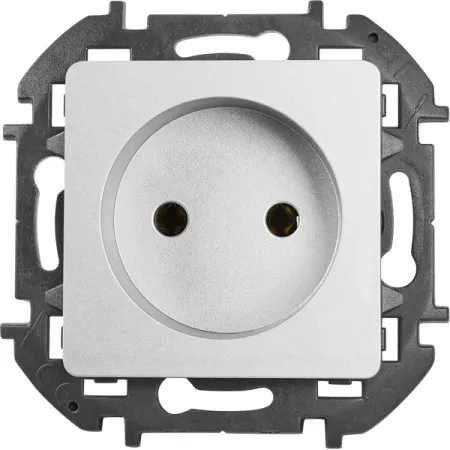 Розетка без заземления - Lexman Lilian - без шторок 16А 250В винтовые зажимы - алюминий